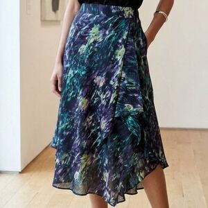 Kasper Asymmetrical Skirt in Vibrant Hues